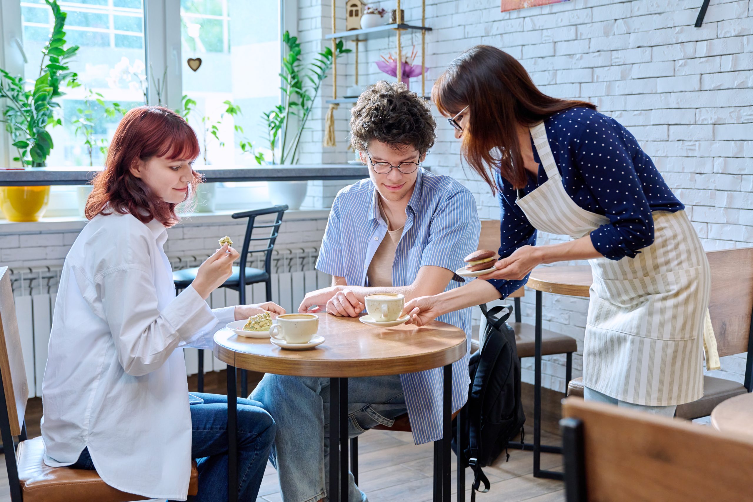 woman in an apron with cup of coffee and plate of 2024 12 08 03 28 47 utc scaled